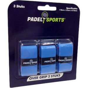 Overgrip - Grip - Griptape - Padel - Overgrip tennis - Overgrip padel - Racketaccessoires - Blauw - 3 stuks - Padel Sports