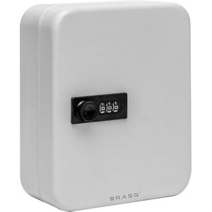 BRASQ Sleutelkast Sleutelkluis 20 sleutels met Combinatieslot - Sleutelbox, Sleutelkastje KC300 Grijs met Cijferslot