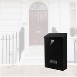 BRASQ Brievenbus Zwart - Wandbrievenbus met Slot - Brievenbussen - Roestvrij staal met naamplaatje - RVS