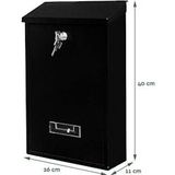 BRASQ Brievenbus Zwart - Wandbrievenbus met Slot - Brievenbussen - Roestvrij staal met naamplaatje - RVS