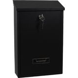 BRASQ Brievenbus Zwart - Wandbrievenbus met Slot - Brievenbussen - Roestvrij staal met naamplaatje - RVS