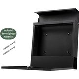 BRASQ Brievenbus Premium zwart met Krantenvak - Wandbrievenbus met Slot - Brievenbus hangend - RVS