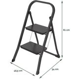 Brasq trapladder SL200, metaal, zwart,  2 treden - zwart 8632601