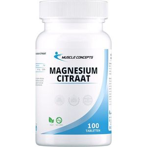 Magnesium Citraat 200 mg - Mineralen voedingssupplement - 100 tabletten | Muscle Concepts
