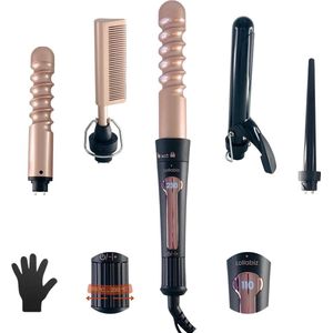 Lollabiz Multistyler - Krultang - Stijlkam - Haarkruller met Opzetstukken - Keramisch - Curling Iron - 110-230°C
