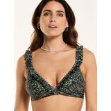 Shiwi - BOBBY FIXED TRIANGLE SET RUFFLE - Triangelbikini - Bosgroen