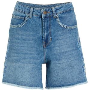 Shiwi - Denim Straight High Waist Short - Lichtblauw - Korte Broek