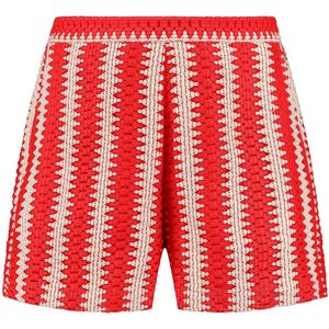Shiwi - Casual Short - Rood - Rechte Pasvorm - Hoge Taille
