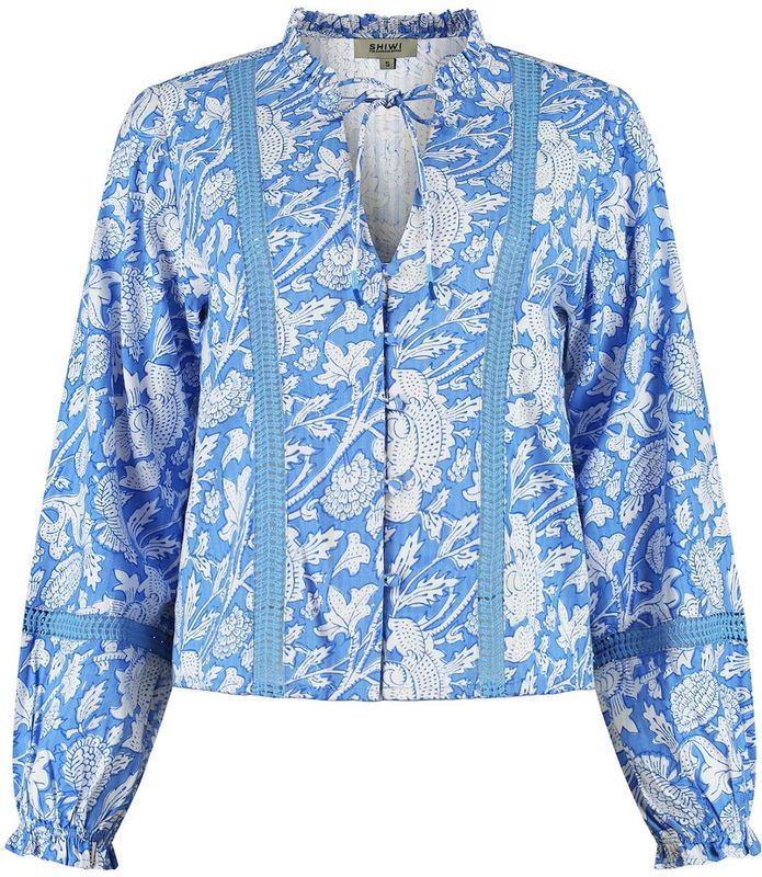 Shiwi - Blouse 'Elsie' - Blauw - Klassieke Blouse