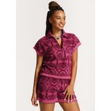 Shiwi - Dames Top - Roze - Korte Mouwen - Klassieke Kraag