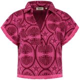 Shiwi - Dames Top - Roze - Korte Mouwen - Klassieke Kraag