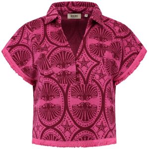 Shiwi - Dames Top - Roze - Korte Mouwen - Klassieke Kraag