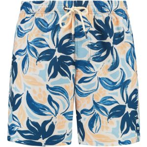 Men - MIKE - Zwembroek - Blauw - 7 inch - Bloemblad Patroon