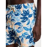 Men - MIKE - Zwembroek - Blauw - 7 inch - Bloemblad Patroon
