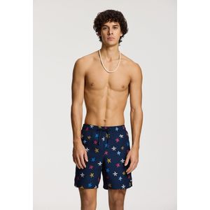 MIKE - Swim Shorts - Navy Blauw - Gerecycled Polyester - Zeesterren
