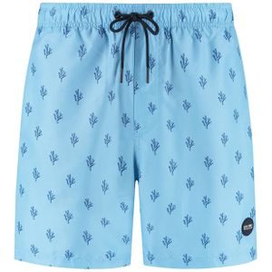 MIKE - Zwembroek - Blauw - Gerecycled Polyester - Koraal Patroon