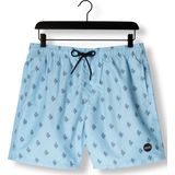 MIKE - Zwembroek - Blauw - Gerecycled Polyester - Koraal Patroon