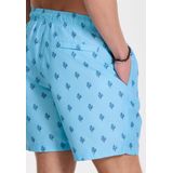 MIKE - Zwembroek - Blauw - Gerecycled Polyester - Koraal Patroon