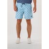 MIKE - Zwembroek - Blauw - Gerecycled Polyester - Koraal Patroon