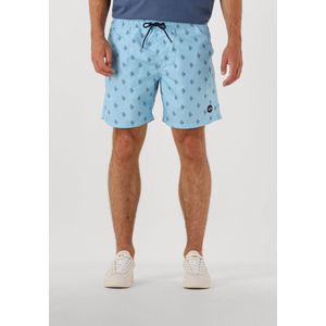 MIKE - Zwembroek - Blauw - Gerecycled Polyester - Koraal Patroon