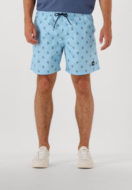 MIKE - Zwembroek - Blauw - Gerecycled Polyester - Koraal Patroon