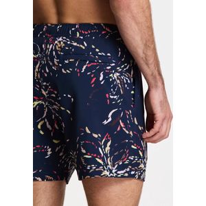 Scott - Stretch - Zwembroek - Navy Blauw - Gerecycled Polyester - Bloemenprint