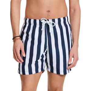 Men - Broad Stripe - Zwembroek - Donker Blauw - Gerecycled Polyester