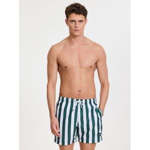 Zwembroek - Donkergroen - 100% Gerecycled Polyester - Gestreept Design