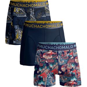 Muchachomalo heren boxershorts (3-pack), shorts Hercules Baywatch, print, blauw