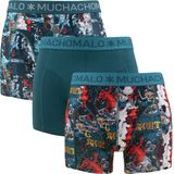 Muchachomalo - Chessplay - Boxershorts - Print Print Green - Katoen/Elastaan - 3-Pack