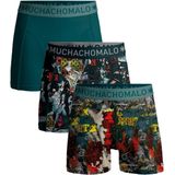 Muchachomalo - Chessplay - Boxershorts - Print Print Green - Katoen/Elastaan - 3-Pack