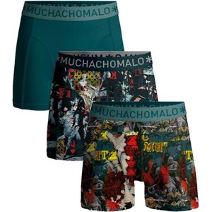 Muchachomalo - Chessplay - Boxershorts - Print Print Green - Katoen/Elastaan - 3-Pack