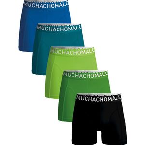 Muchachomalo - Light Cotton Solid - Boxershorts - Zwart Groen Blauw - Katoen Elastaan - Set van 5