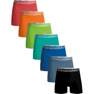 Boxershort Muchachomalo Men Light Cotton Solid Black Blue Blue Green Green Orange Red ( 7-Pack )-XXL