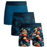 Muchachomalo - Solid Print - Boxershorts - Print Blue - 3-Pack - Katoen
