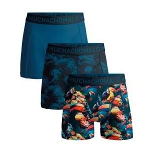Muchachomalo - Solid Print - Boxershorts - Print Blue - 3-Pack - Katoen