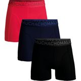 Muchachomalo - Microfiber - Boxershorts - Zwart Blauw Rood - 3-Pack, Ademend, 88% Polyamide, 12% Elastaan