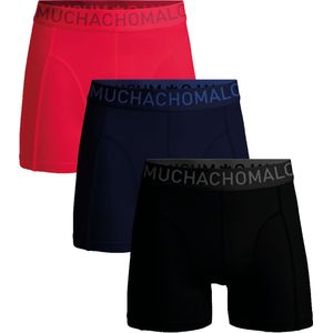 Muchachomalo - Microfiber - Boxershorts - Zwart Blauw Rood - 3-Pack, Ademend, 88% Polyamide, 12% Elastaan