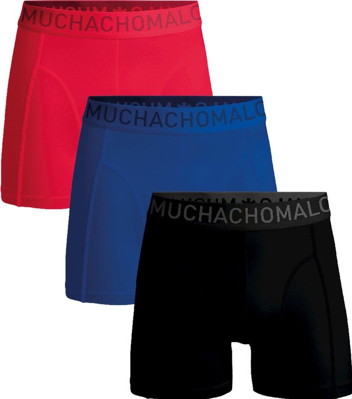 Muchachomalo - Microfiber - Boxershorts - Zwart Blauw Rood - 3-Pack