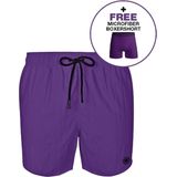 Muchachomalo Heren Zwembroek - 1 Pack + Boxershort - Maat M - Paars - Mannen Zwembroek