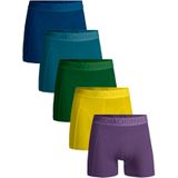 Boxershort Muchachomalo Men Light Cotton Solid Blue Green Yellow Purple ( 5-Pack )-XXXL