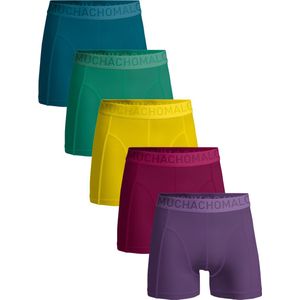 Boxershort Muchachomalo Men Light Cotton Solid Blue Yellow Rood Purple ( 5-Pack )-M