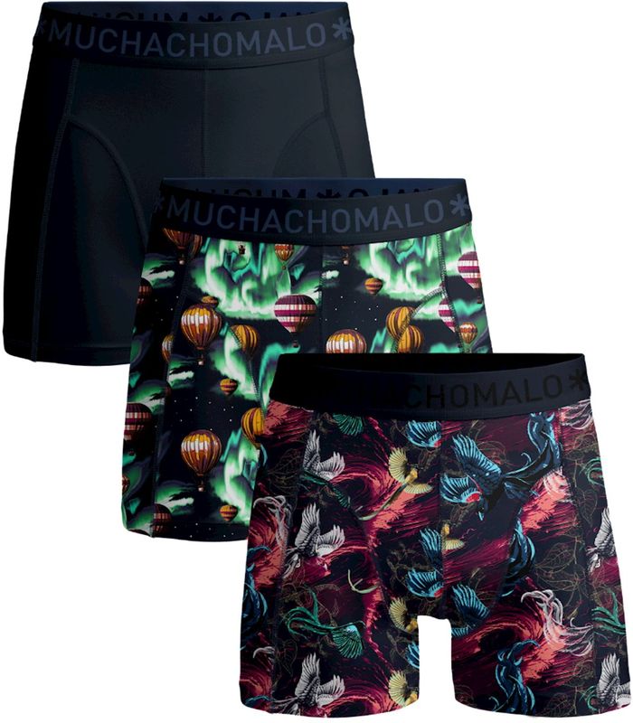 Muchachomalo - Elements - Boxershorts - Print Blue - 3-Pack - Katoen