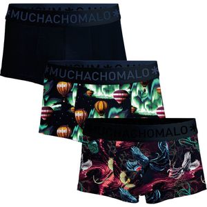 Muchachomalo - Elements - Boxershorts - Print Blue - 95% Katoen / 5% Elastaan - 3-Pack