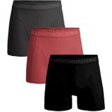 Muchachomalo - Solid - Boxershorts - Zwart Rood Grijs - 3-Pack