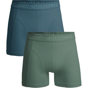 Boxershort Muchachomalo Men Solid Green Blue ( 2-Pack )-L