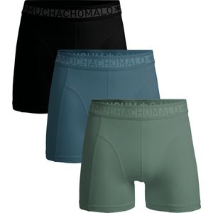Muchachomalo - Solid - Boxershort - Groen Blauw Zwart - 95% Katoen / 5% Elastaan