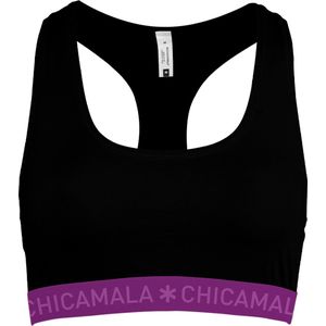 Chicamala - Dames Racerback - Ondergoed - Zwart - Katoen - 1 Pack
