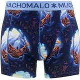 Muchachomalo Boxershorts 3-Pack Deep Sea Mountaintops Print/Print/Blue