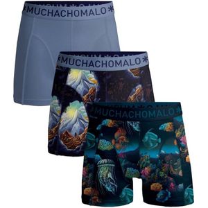 Muchachomalo - Deep Sea Mountaintops - Boxershorts - Print/Print/Blue - 3-Pack